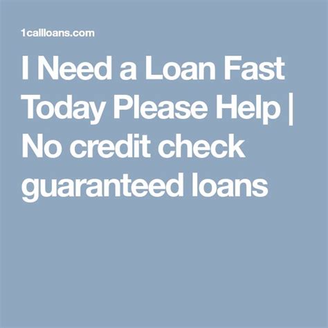 I Need A Loan Please
